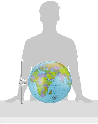 Pallamondo – Mappamondo Gonfiabile da 40 cm | Globo Geografico Educativo per Bambini